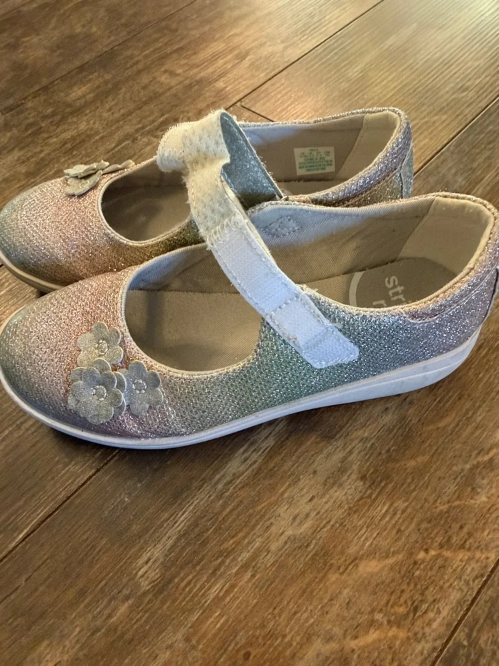 Stride Rite Girls Glitter Mary Janes in Pink and Silver - Picture 3 of 9